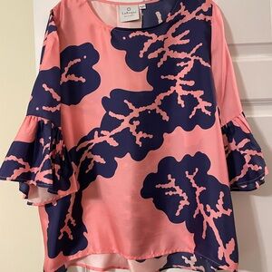 LaKore Pink and Navy Women's Blouse